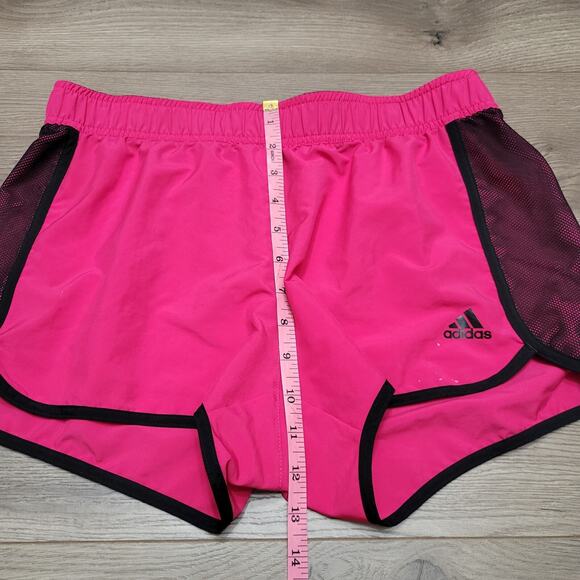 Adidas Shorts Women Medium Pink Black Climalite Running Athleisure Gym Train - Picture 6 of 8